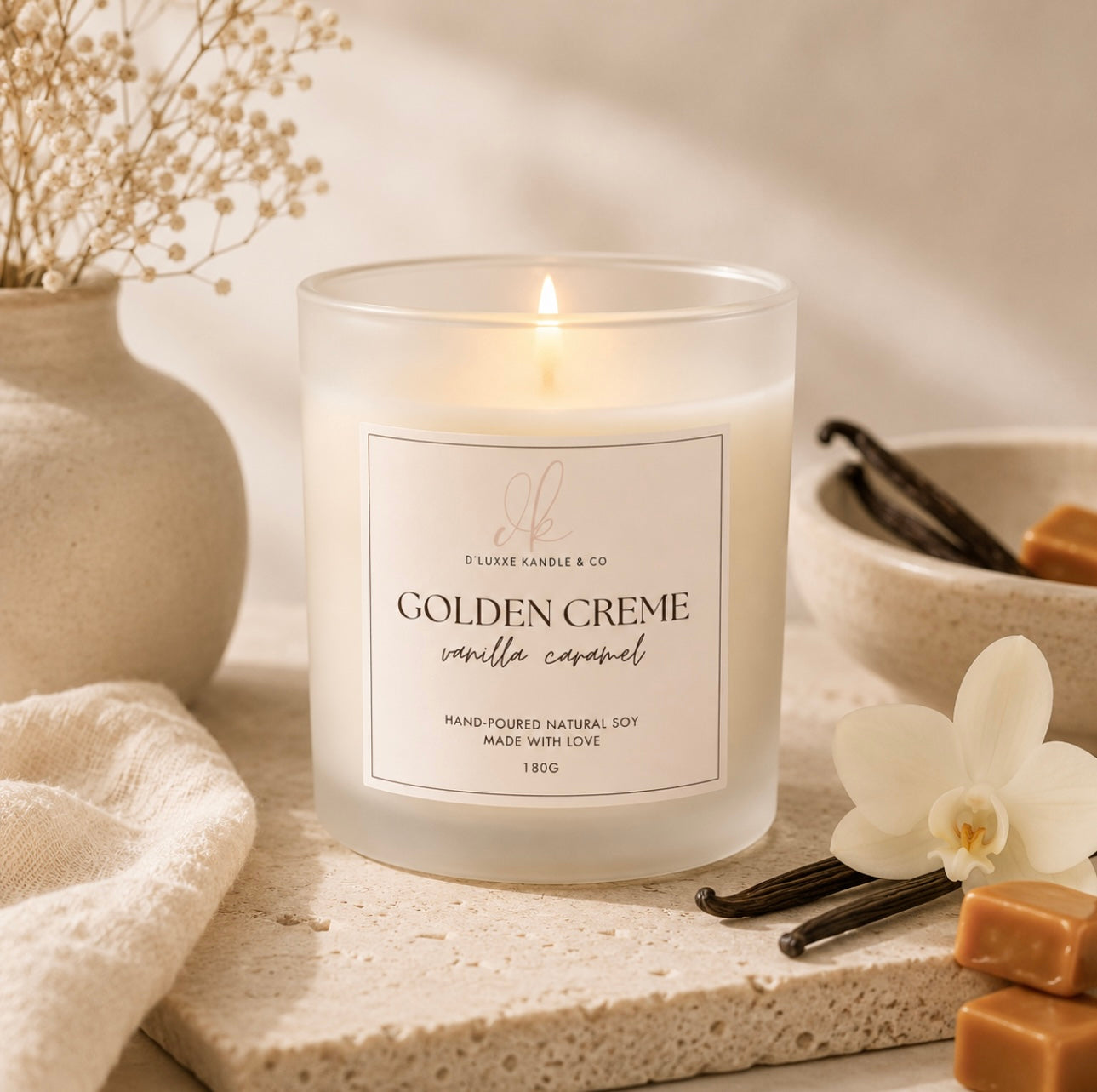 GOLDEN CRÈME – Vanilla Caramel Candle