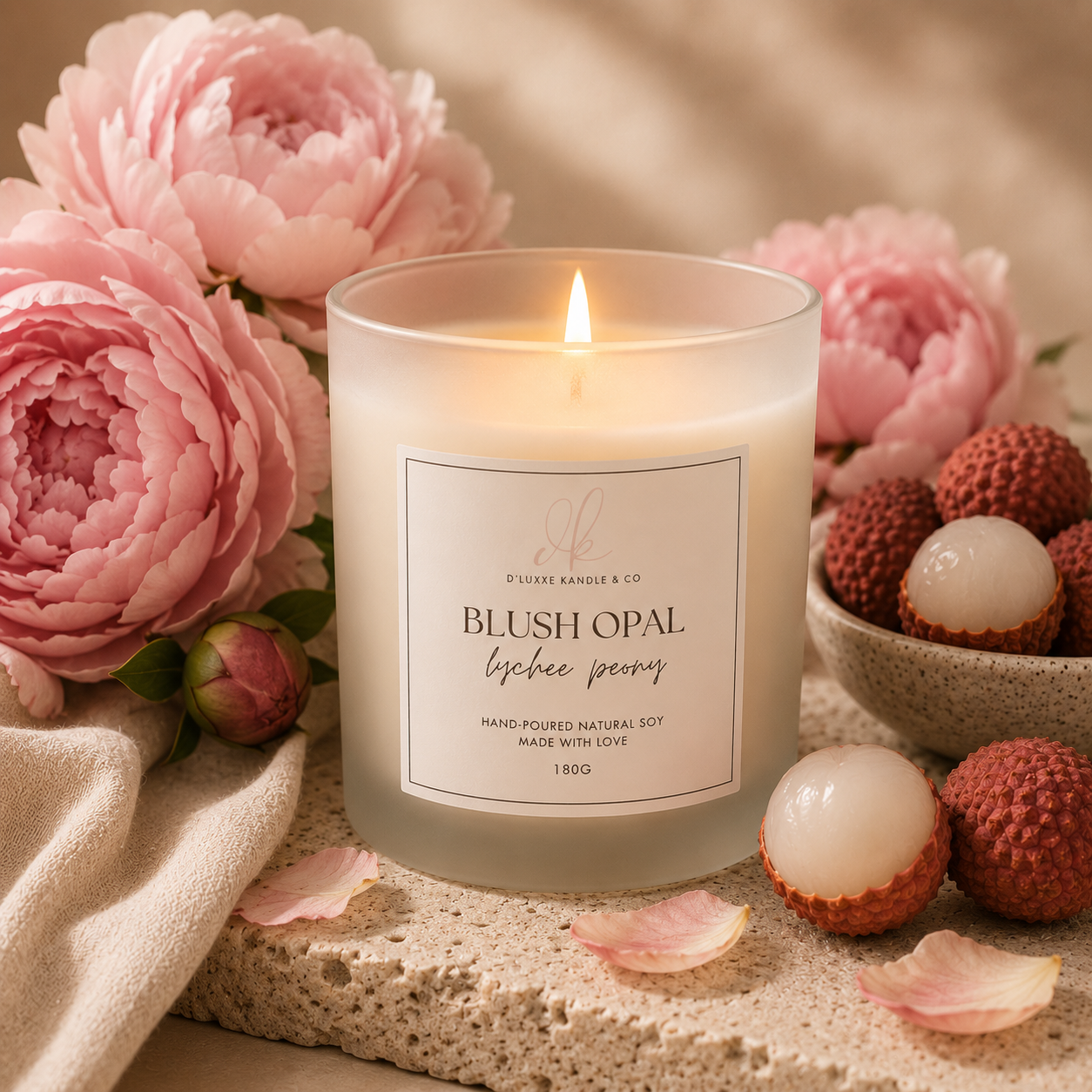 BLUSH OPAL – Lychee Peony Candle