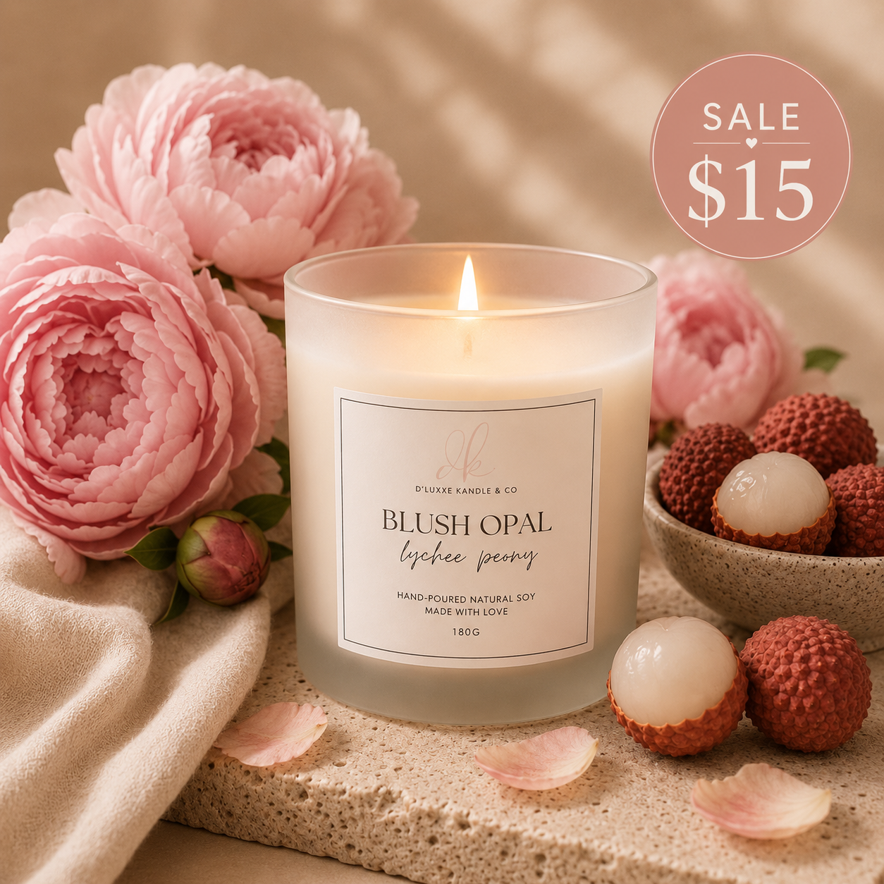 BLUSH OPAL – Lychee Peony Candle (Candle Warmer Only)
