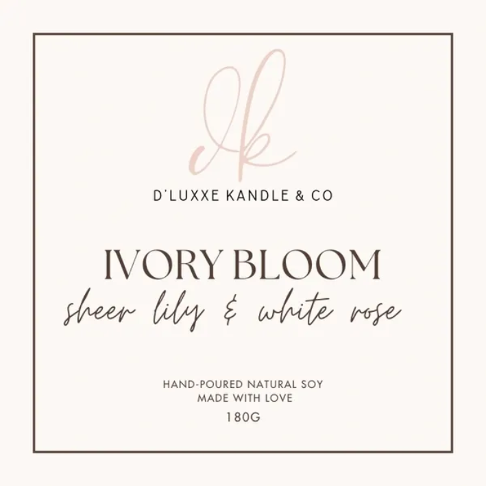 IVORY BLOOM – Sheer Lily & White Rose Candle