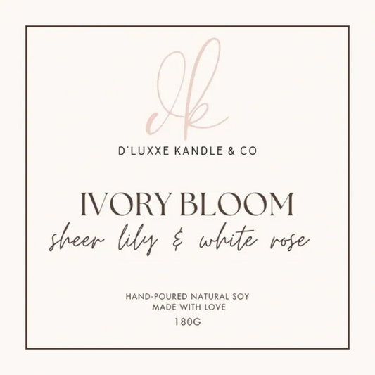 IVORY BLOOM – Sheer Lily & White Rose Candle