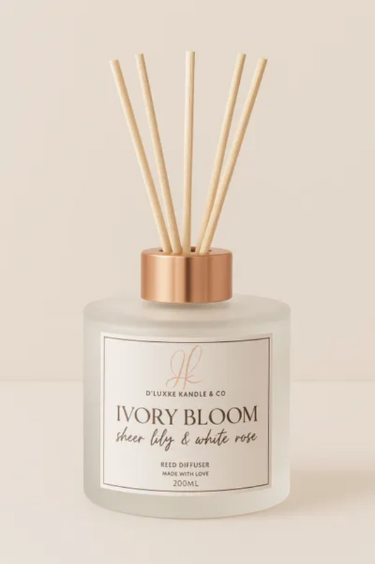 IVORY BLOOM – Sheer Lily & White Rose Reed Diffuser